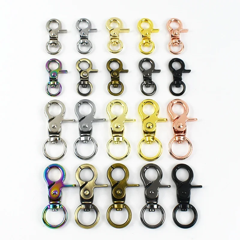 10/20/30Pcs Bag Swivel Lobster Clasp 10/13mm Metal Buckles Handbag Chain Dog Collar Strap Trigger Snap Hook Hardware Accessories