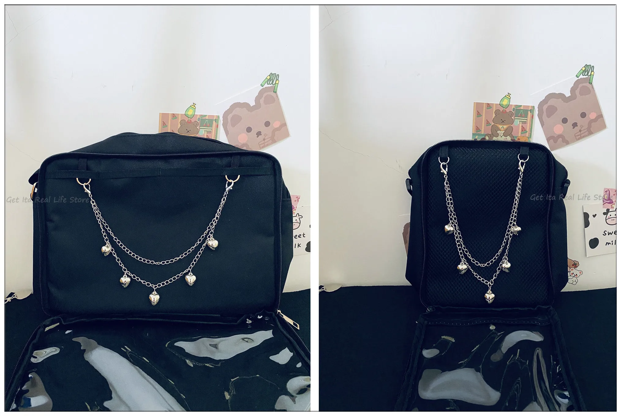 Italife Silver Chain Ita Bag Accessories Pearl Double Layer Metal Chain Itabag Decoration Women Butterfly Heart Star chains H326