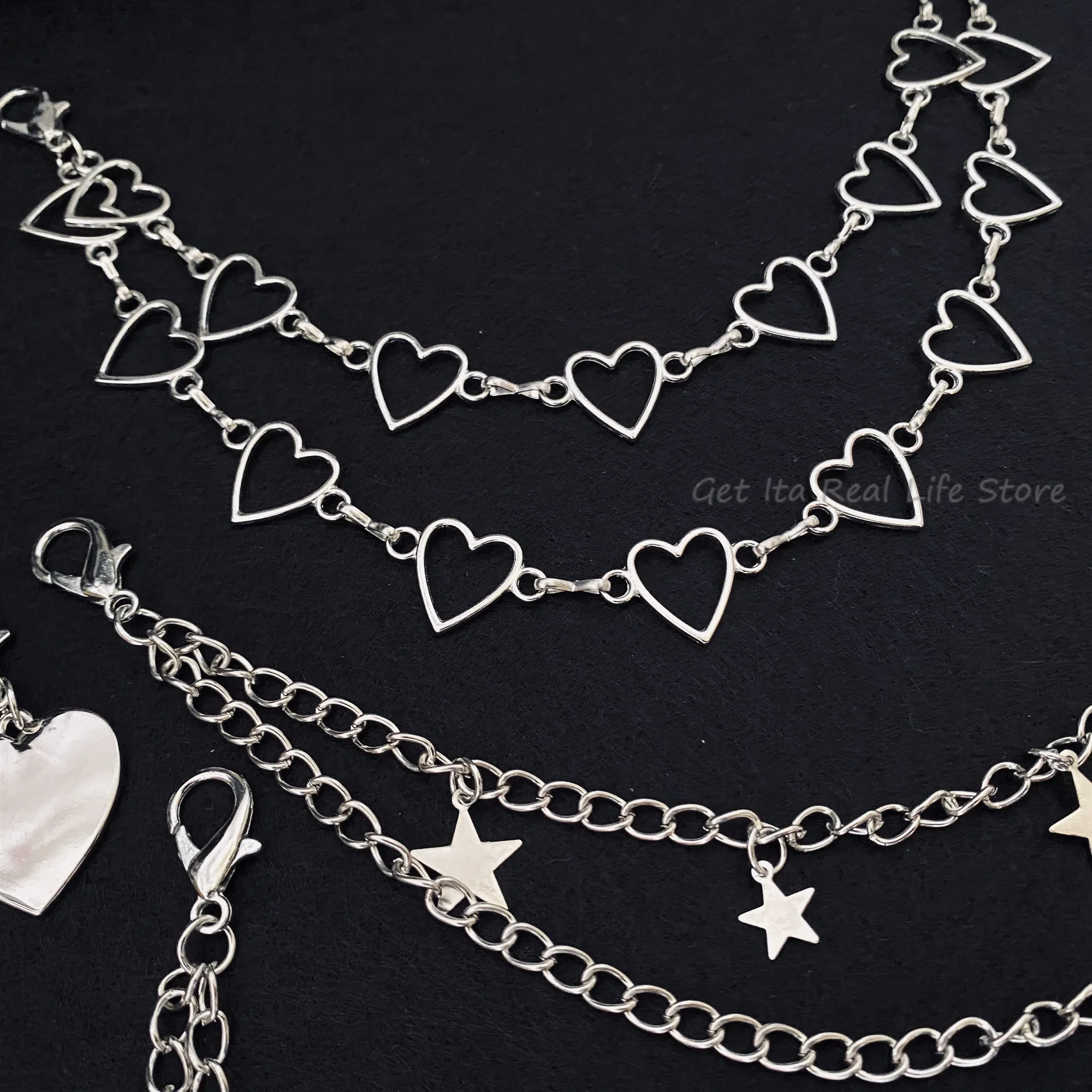 Italife Silver Chain Ita Bag Accessories Pearl Double Layer Metal Chain Itabag Decoration Women Butterfly Heart Star chains H326