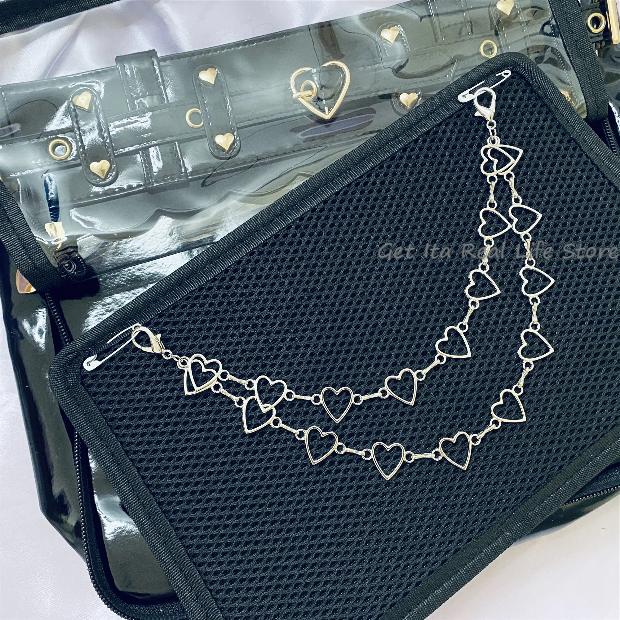 Italife Silver Chain Ita Bag Accessories Pearl Double Layer Metal Chain Itabag Decoration Women Butterfly Heart Star chains H326