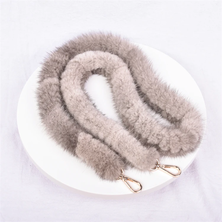 Besfilin Real Mink Fur Long Crossbody Bag Chain Handle Shoulder Strap Replacement Luxury Versatile Fashion Metal Accessory
