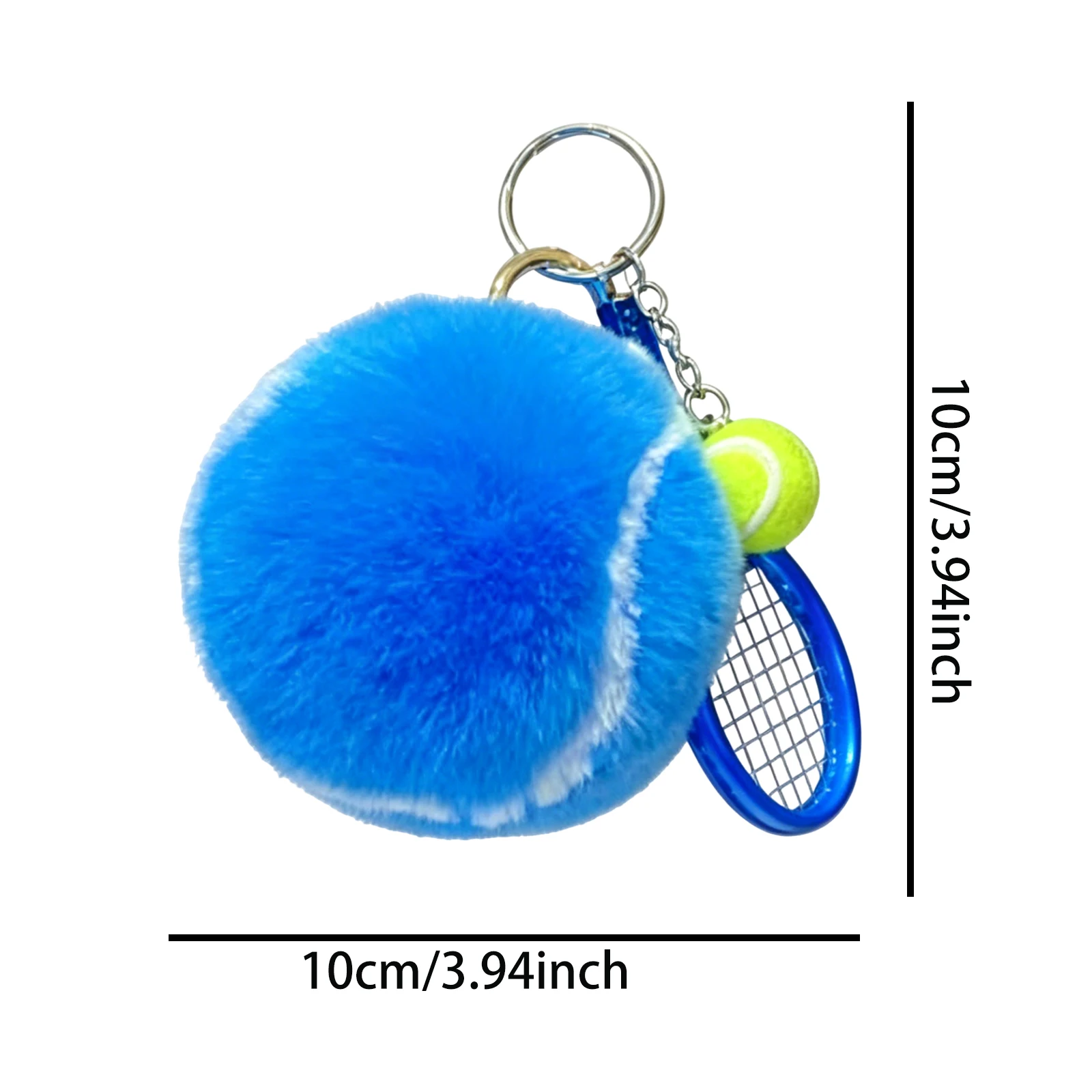 Cute Tennis Keychain Pendant with Racket Cartoon Ball School Bag Pendant Multi-Purpose Sports Player Jewelry Accessories