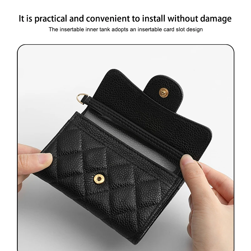 EverToner Fashion replacement bag chain and transparent card bag inner liner suitable for small C-anel card bag