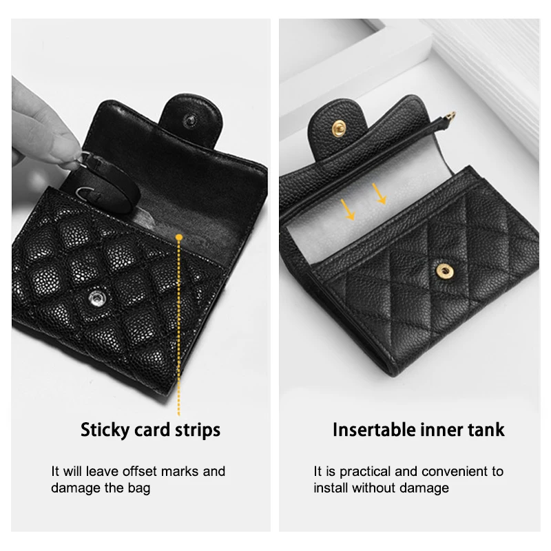 EverToner Fashion replacement bag chain and transparent card bag inner liner suitable for small C-anel card bag
