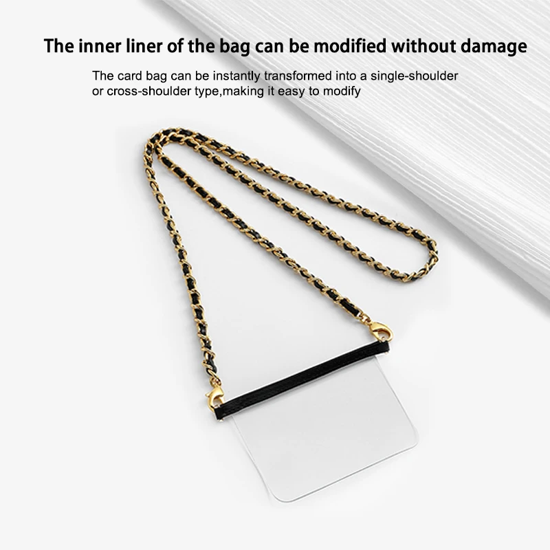 EverToner Fashion replacement bag chain and transparent card bag inner liner suitable for small C-anel card bag