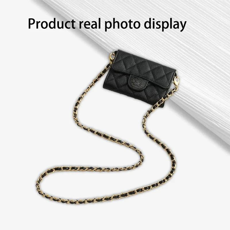 EverToner Fashion replacement bag chain and transparent card bag inner liner suitable for small C-anel card bag
