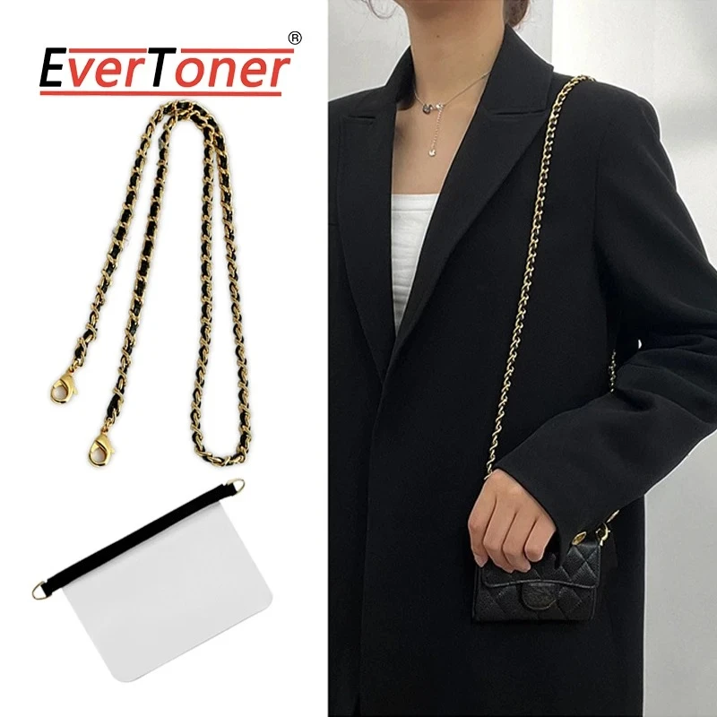 EverToner Fashion replacement bag chain and transparent card bag inner liner suitable for small C-anel card bag
