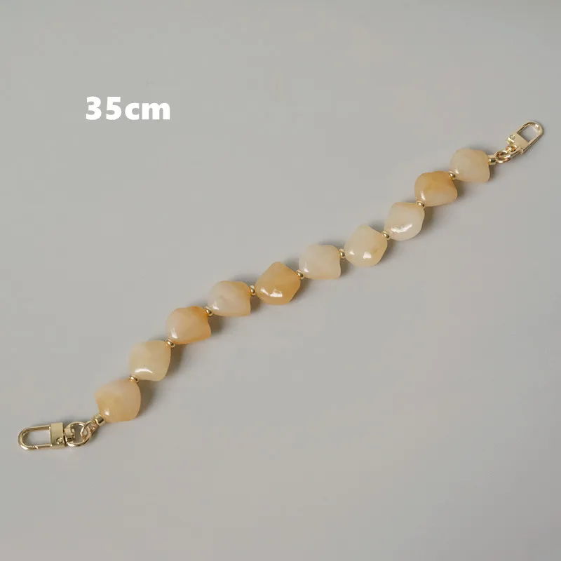 New Woman Bag Accessory Black Beige Red Acrylic Resin Beads Parts Handcrafted Wristband Women Replacement Bag Handle Chain
