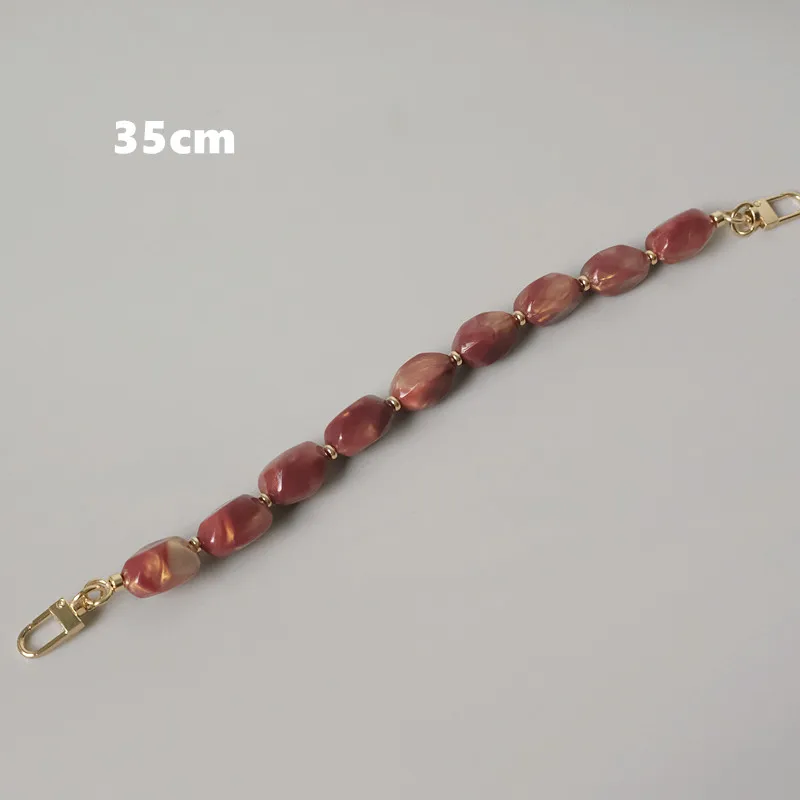 New Woman Bag Accessory Black Beige Red Acrylic Resin Beads Parts Handcrafted Wristband Women Replacement Bag Handle Chain