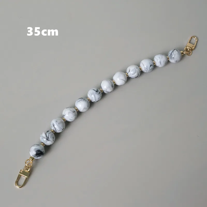 New Woman Bag Accessory Black Beige Red Acrylic Resin Beads Parts Handcrafted Wristband Women Replacement Bag Handle Chain