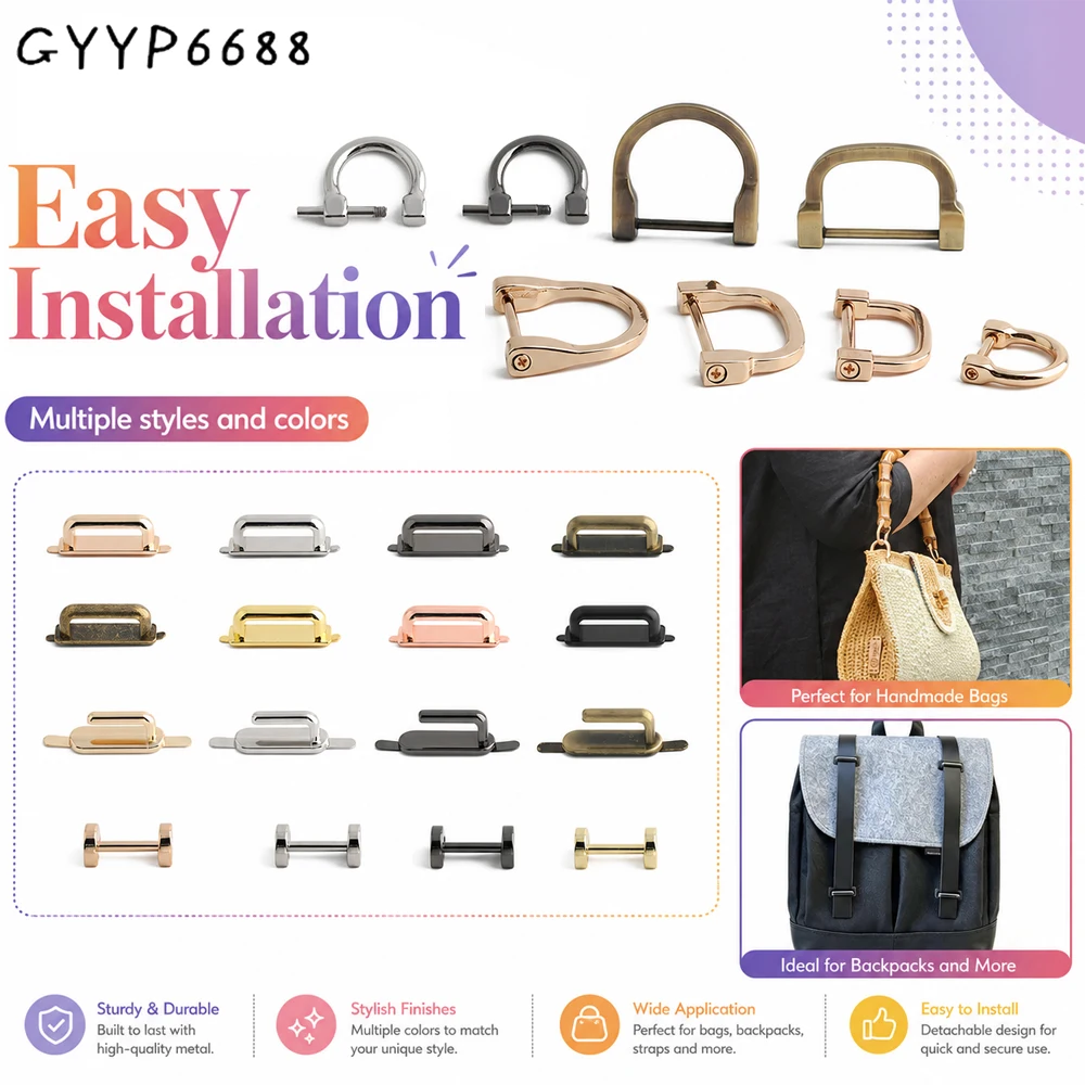 10/30/100PCS Inner:13mm 20mm 25mm 30mm Metal Shoulder Strap Buckle Detachable Screw Clasp For Handbag Belt Webbing Accessories