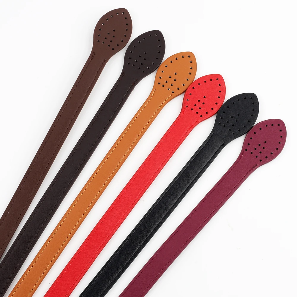 2pcs Leather Handles Durable Shoulder Bags Detachable Belt Women Leaf Handle Straps DIY Handmade Replacement Handbag Strap 60cm