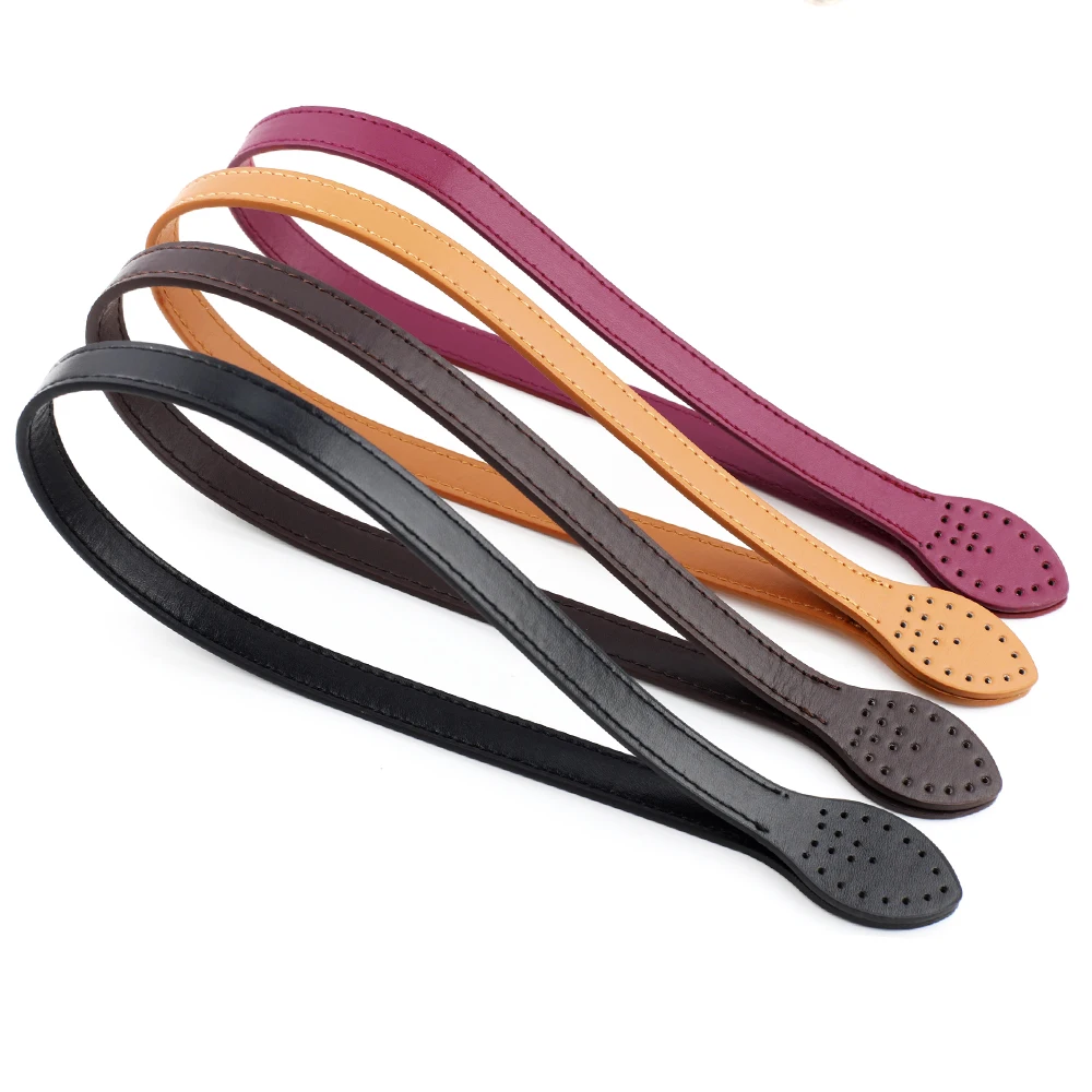2pcs Leather Handles Durable Shoulder Bags Detachable Belt Women Leaf Handle Straps DIY Handmade Replacement Handbag Strap 60cm
