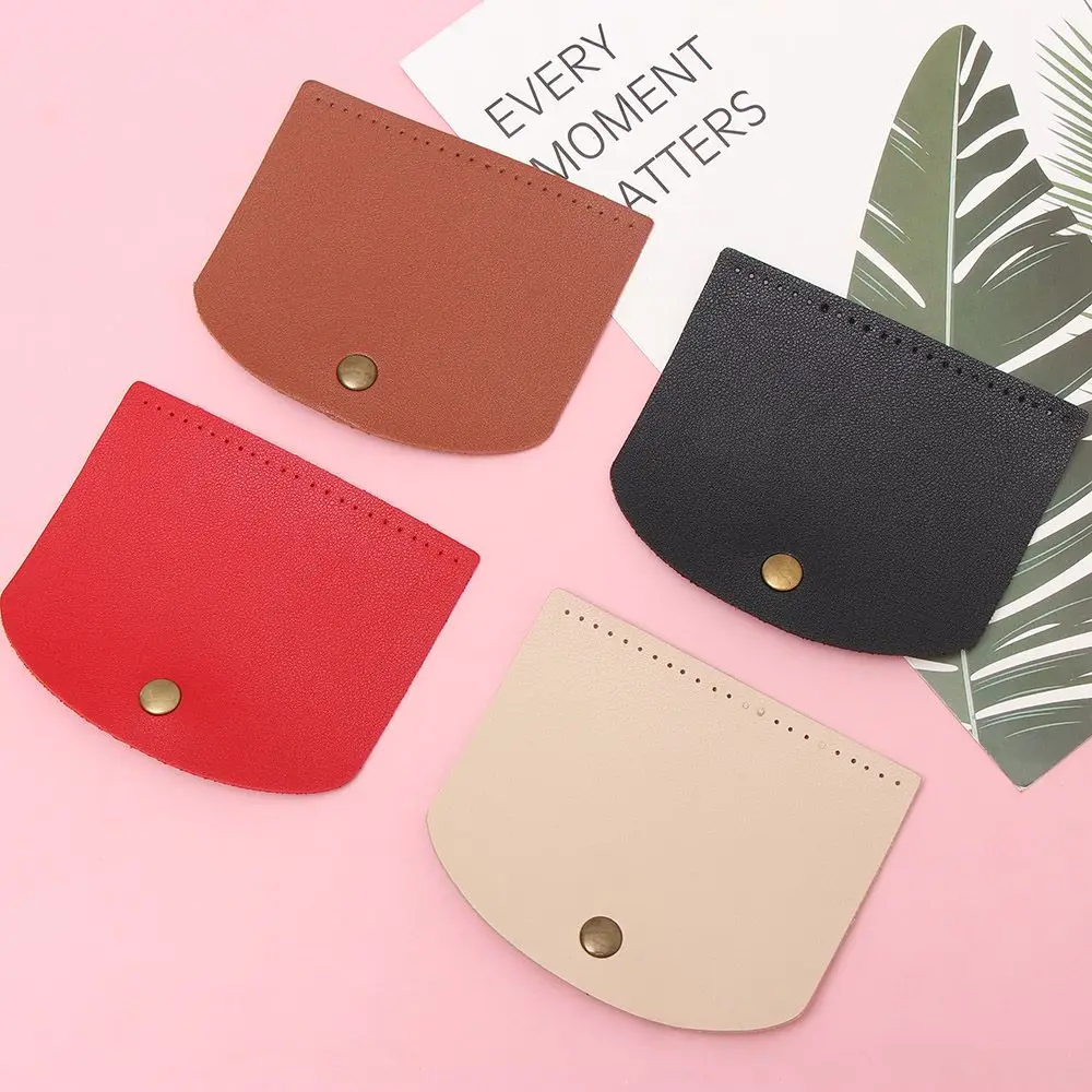 12x10.2cm Bag Flap Cover Women's Crochet Bag Accessories DIY PU Leather Flap Material Crochet Handbag Bag Parts for Knitted Bag