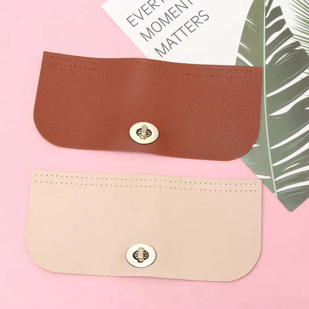 12x10.2cm Bag Flap Cover Women's Crochet Bag Accessories DIY PU Leather Flap Material Crochet Handbag Bag Parts for Knitted Bag