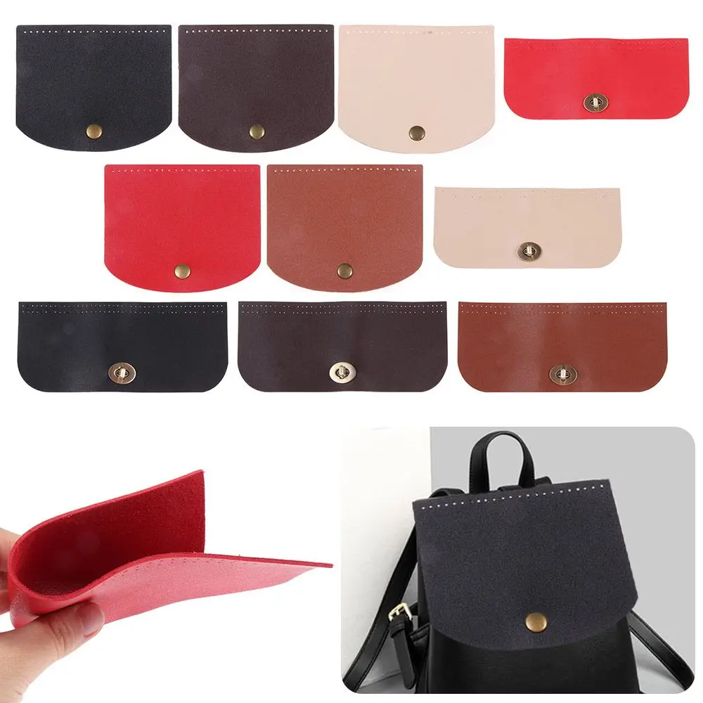 12x10.2cm Bag Flap Cover Women's Crochet Bag Accessories DIY PU Leather Flap Material Crochet Handbag Bag Parts for Knitted Bag
