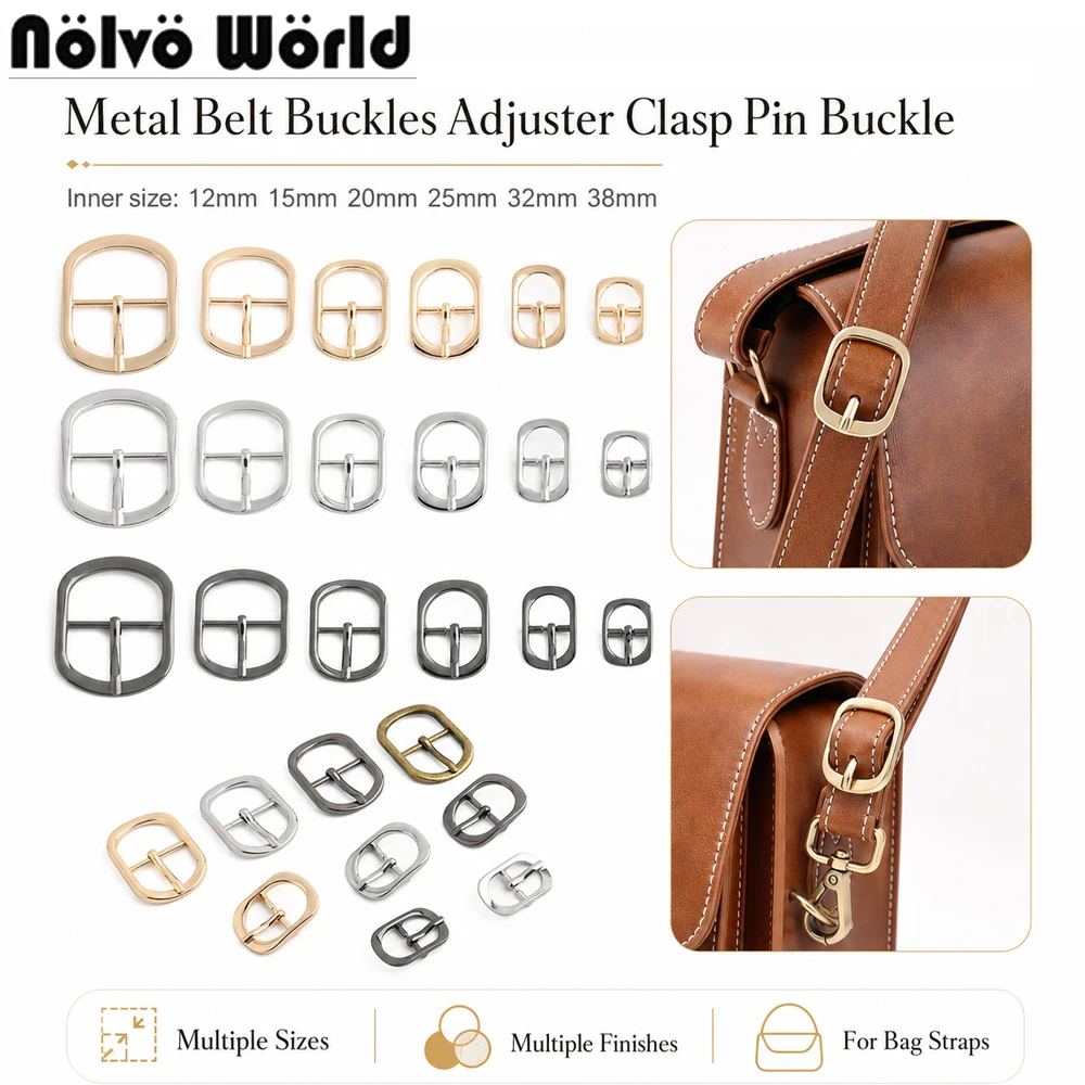 10/30/100PCS Inside Wide:12-38mm Metal Pin Buckle Belt Buckles For Bag Shoulder Strap Shoes Adjust Roller Clasp DIY Accessories