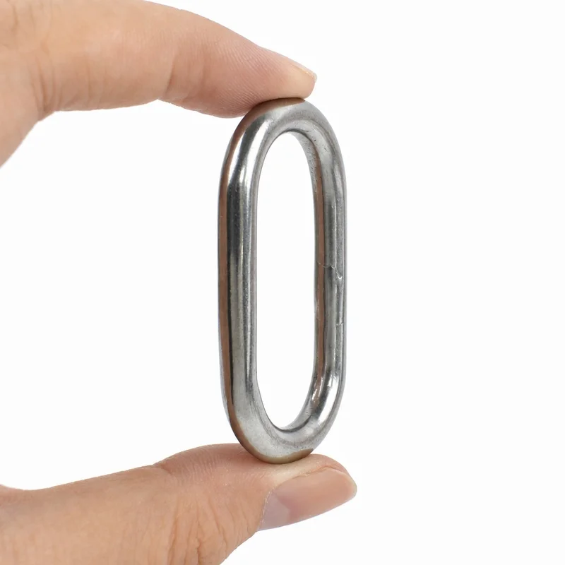 10/20Pcs 304 Stainless Steel Oval Rings 25-45mm Metal Loop Webbing Strap Connector for Bag Belt Pet Collar DIY Hardware