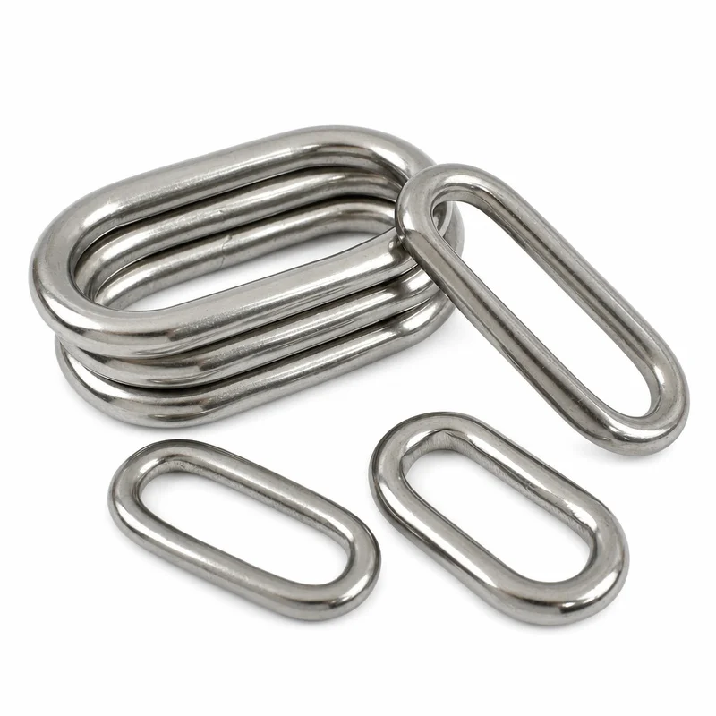 10/20Pcs 304 Stainless Steel Oval Rings 25-45mm Metal Loop Webbing Strap Connector for Bag Belt Pet Collar DIY Hardware