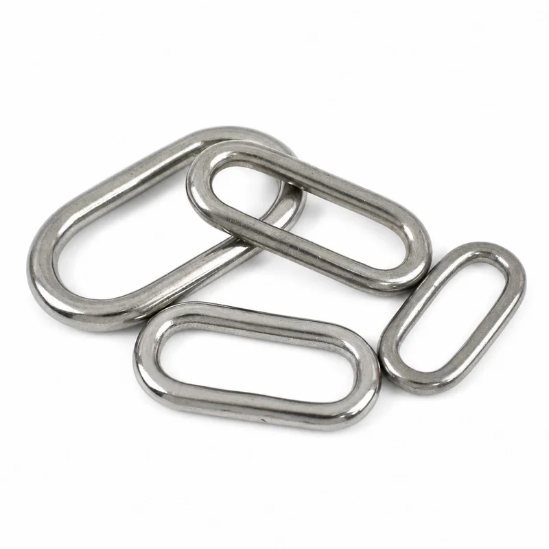 10/20Pcs 304 Stainless Steel Oval Rings 25-45mm Metal Loop Webbing Strap Connector for Bag Belt Pet Collar DIY Hardware
