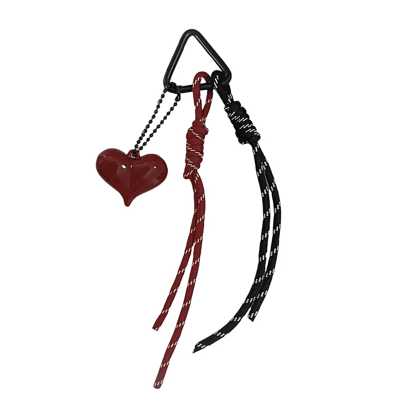 Fashionable Heart Leather Rope Keychain Heart-shaped Y2K Bag Pendant Ornaments Mobile Phone Lanyard Gifts Bag Accessories 