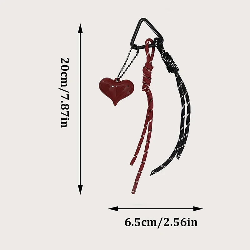 Fashionable Heart Leather Rope Keychain Heart-shaped Y2K Bag Pendant Ornaments Mobile Phone Lanyard Gifts Bag Accessories 