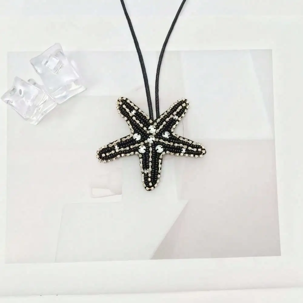 Fashionable Handmade Woven Starfish Bag Pendant, Cute Starfish Keychain Decoration, DIY Charm Bag Accessories