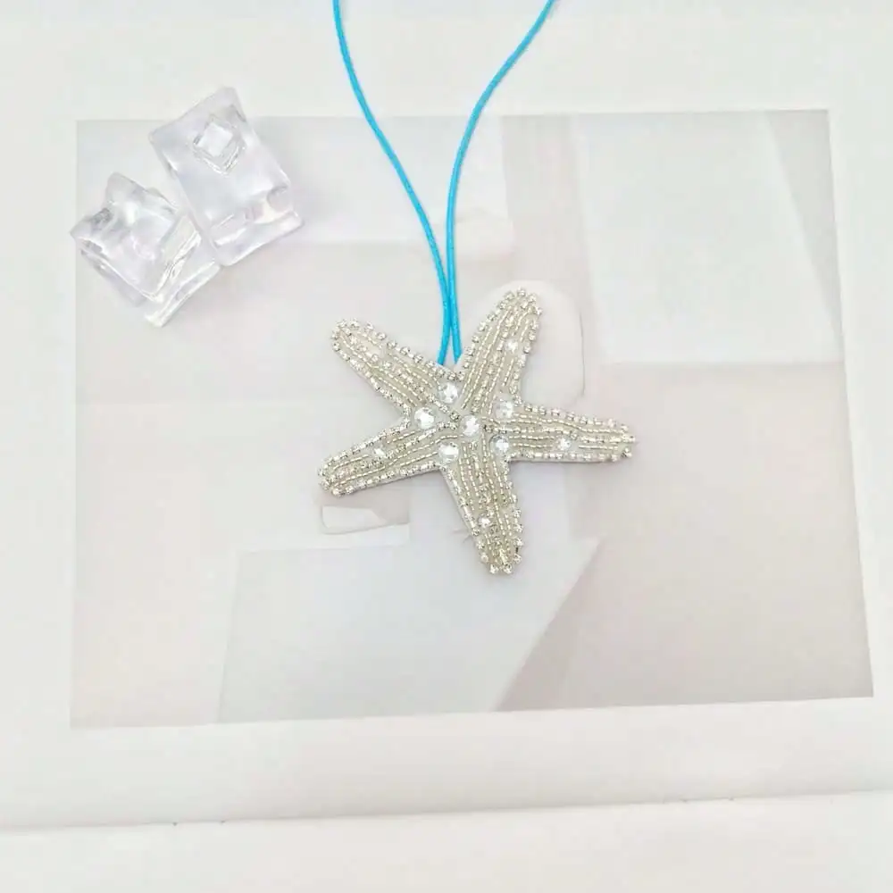 Fashionable Handmade Woven Starfish Bag Pendant, Cute Starfish Keychain Decoration, DIY Charm Bag Accessories
