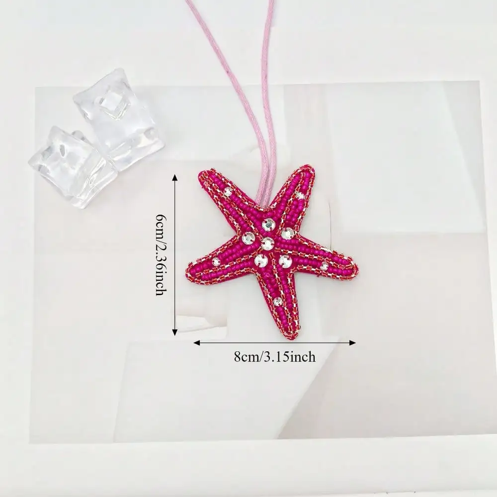 Fashionable Handmade Woven Starfish Bag Pendant, Cute Starfish Keychain Decoration, DIY Charm Bag Accessories