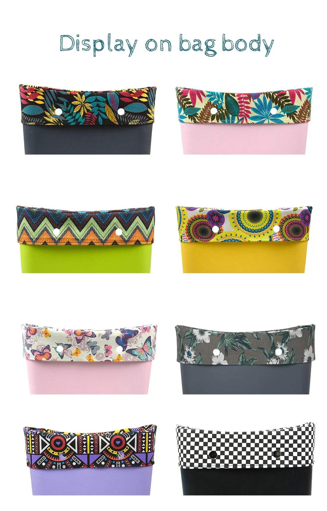 TANQU New Colorful Classic Floral Fabric Trim Cotton Fabric Decoration for Classic Big Obag Handbag O Bag Standard Body