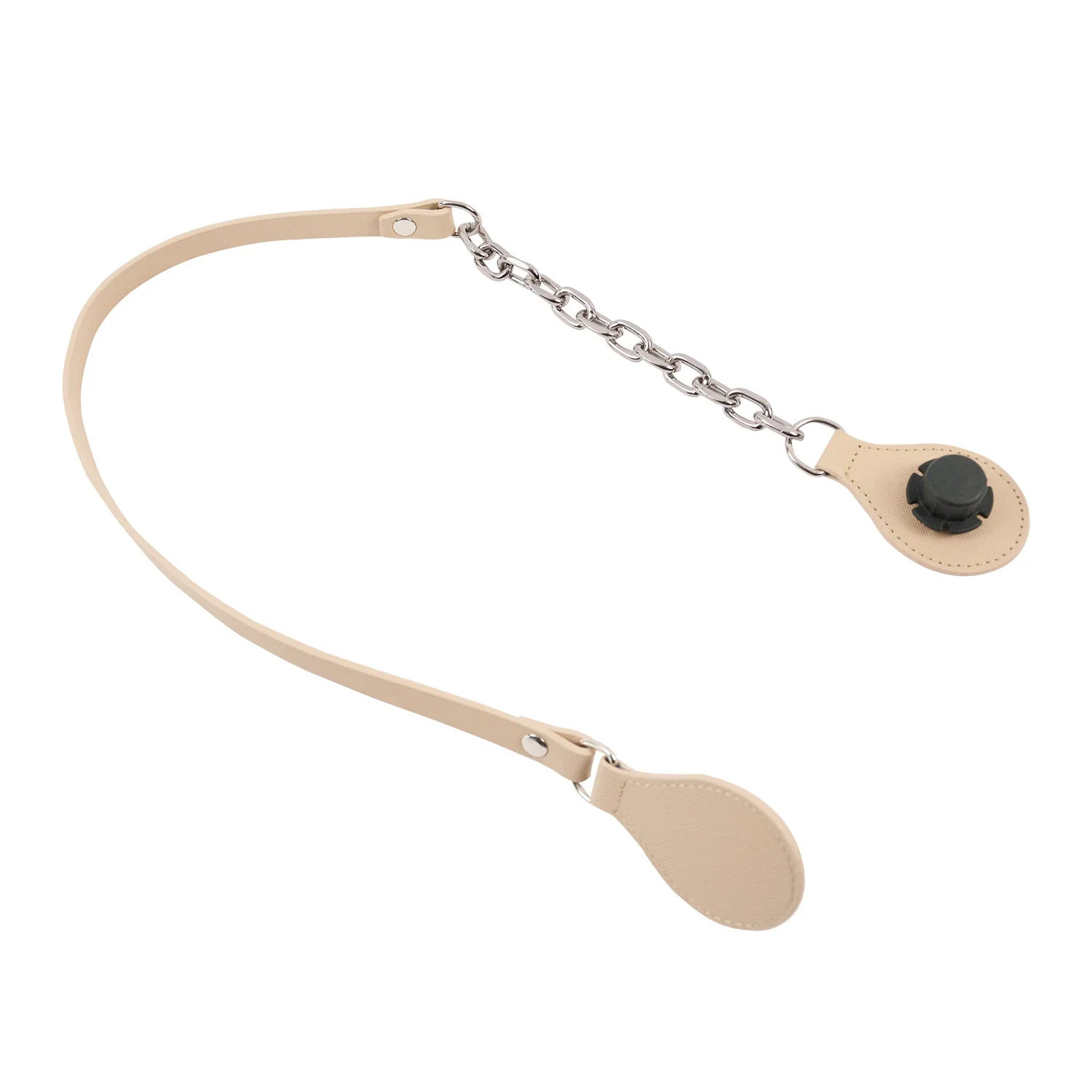 Tanqu New Arrival Long Edge Painting Handles Faux Leather Flat PU Belt and Drops with Thicken Shiny Chain for OBag for EVA O Bag