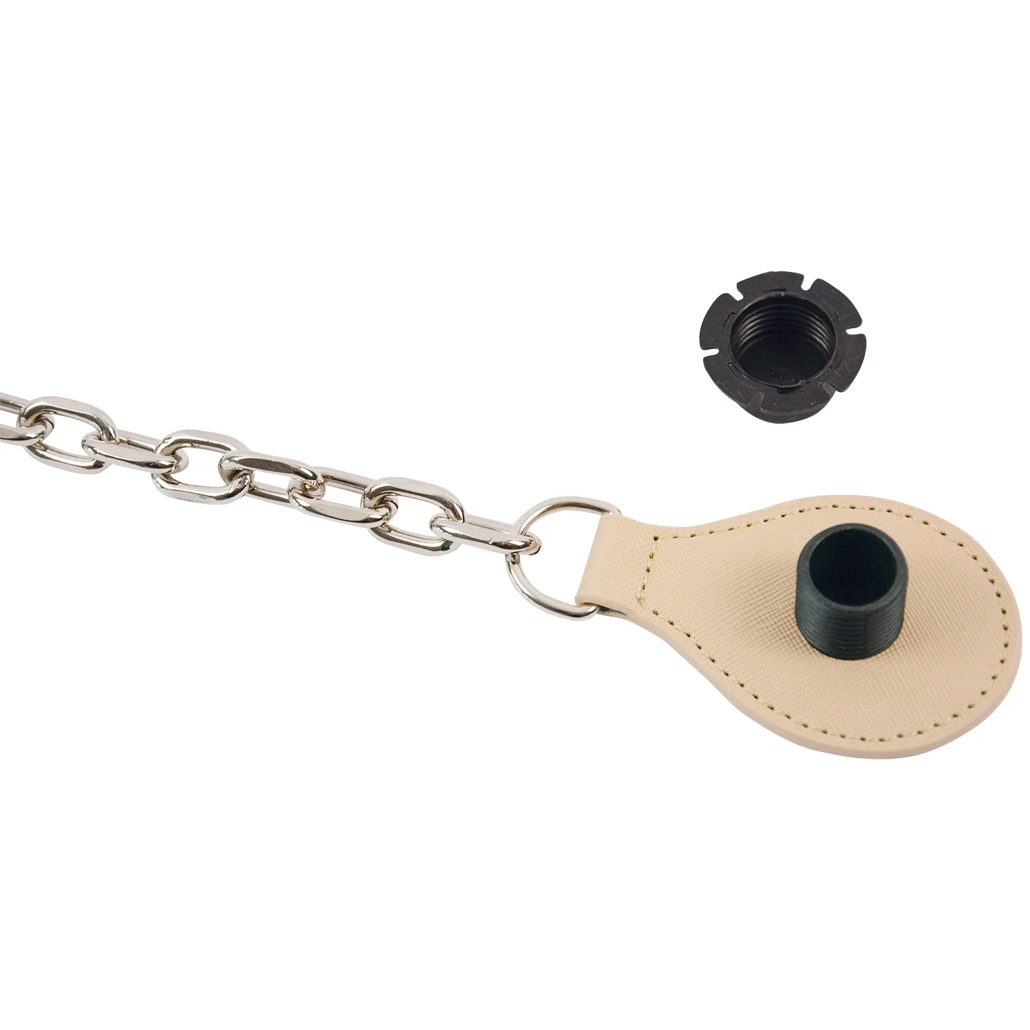 Tanqu New Arrival Long Edge Painting Handles Faux Leather Flat PU Belt and Drops with Thicken Shiny Chain for OBag for EVA O Bag