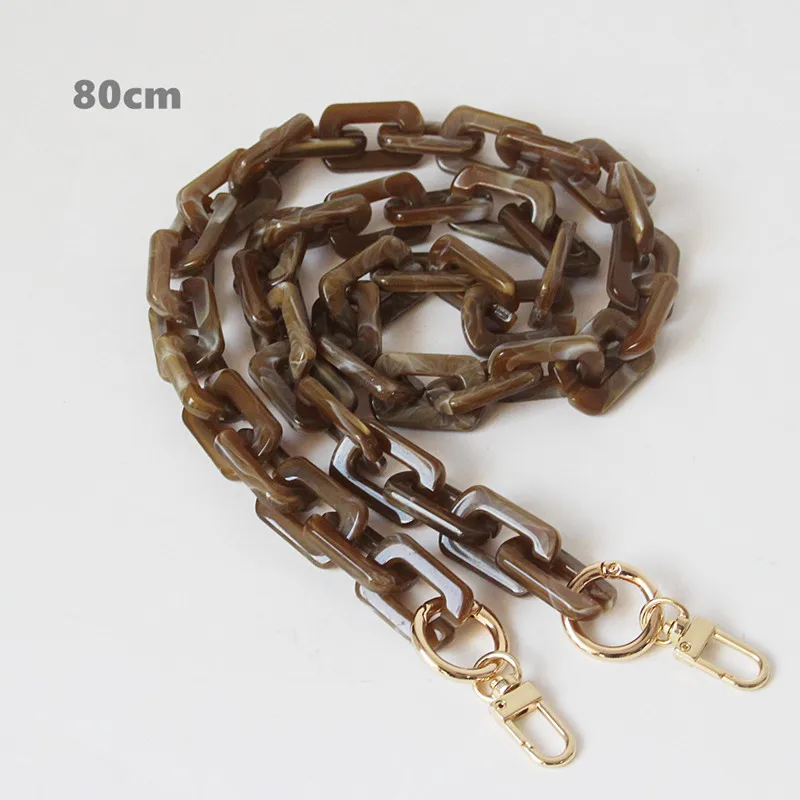 New Fashion Woman Handbag Accessory Chain Brown Beige Acrylic Blue Resin Chain Luxury Strap Women Clutch Shoulder Purse Chain