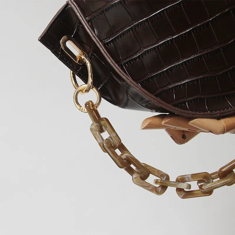New Fashion Woman Handbag Accessory Chain Brown Beige Acrylic Blue Resin Chain Luxury Strap Women Clutch Shoulder Purse Chain