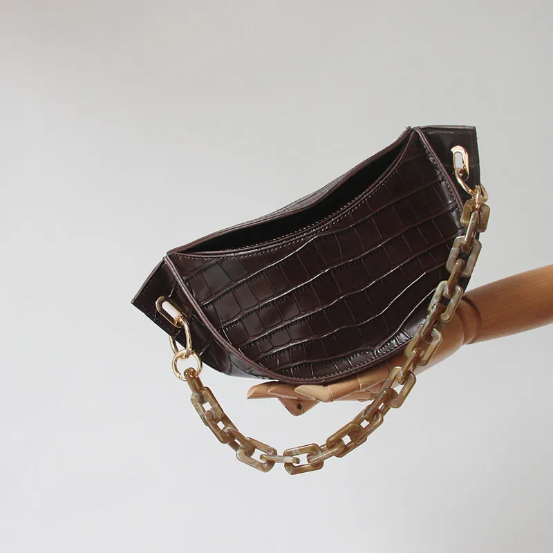 New Fashion Woman Handbag Accessory Chain Brown Beige Acrylic Blue Resin Chain Luxury Strap Women Clutch Shoulder Purse Chain