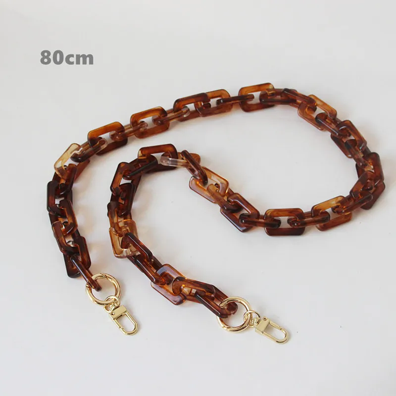 New Fashion Woman Handbag Accessory Chain Brown Beige Acrylic Blue Resin Chain Luxury Strap Women Clutch Shoulder Purse Chain