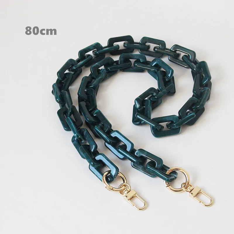 New Fashion Woman Handbag Accessory Chain Brown Beige Acrylic Blue Resin Chain Luxury Strap Women Clutch Shoulder Purse Chain