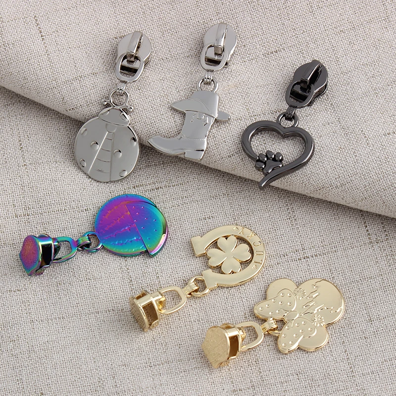 5/20/100PCS Summer Series 5# Nylon Multicolor Metal Zippers Puller Slider For Broken Buckle Purse Bags Dress Sewing Accessories