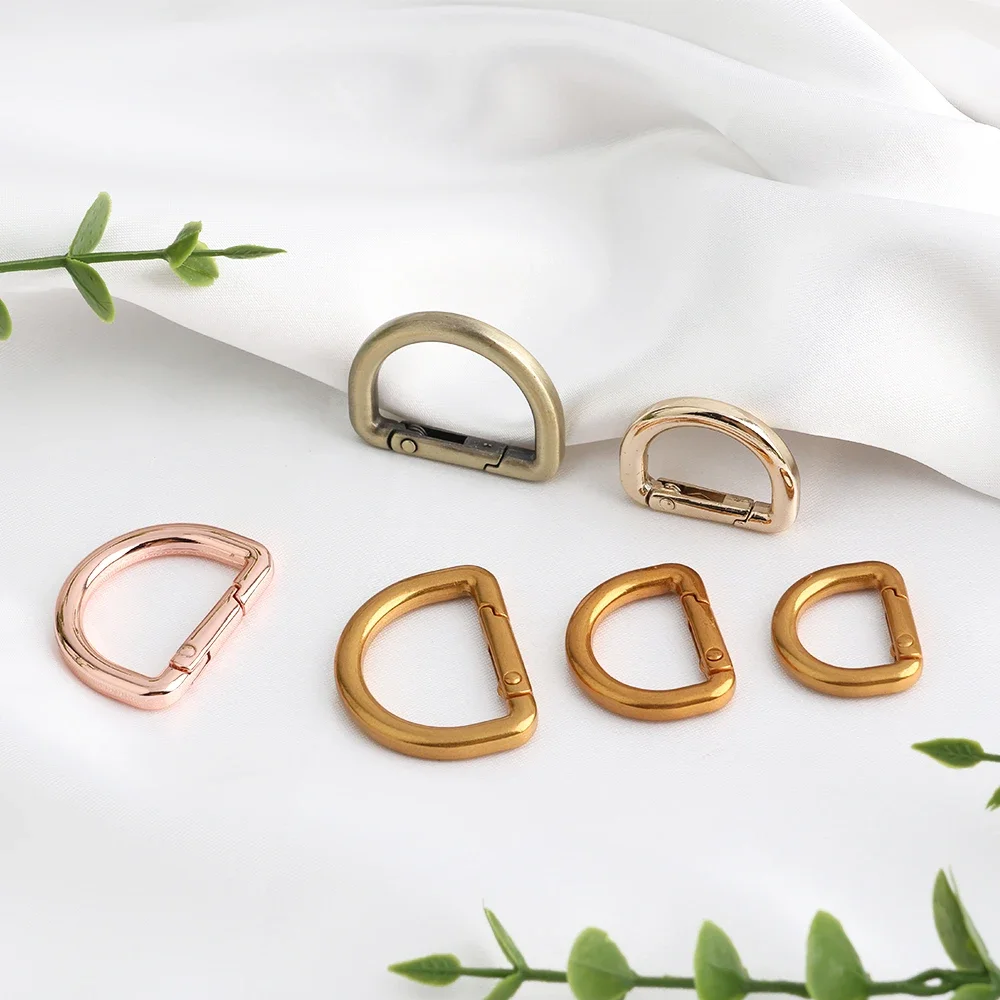 20/50/100PCS 13mm 16mm 19mm 25mm Metal Buckles Spring D Ring Keyring Clasps For Bags Shoulder Hanger Connect Hook Accessories