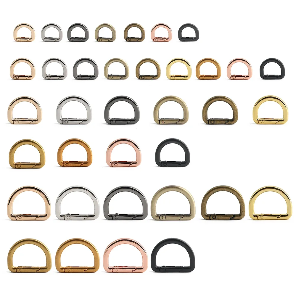 20/50/100PCS 13mm 16mm 19mm 25mm Metal Buckles Spring D Ring Keyring Clasps For Bags Shoulder Hanger Connect Hook Accessories