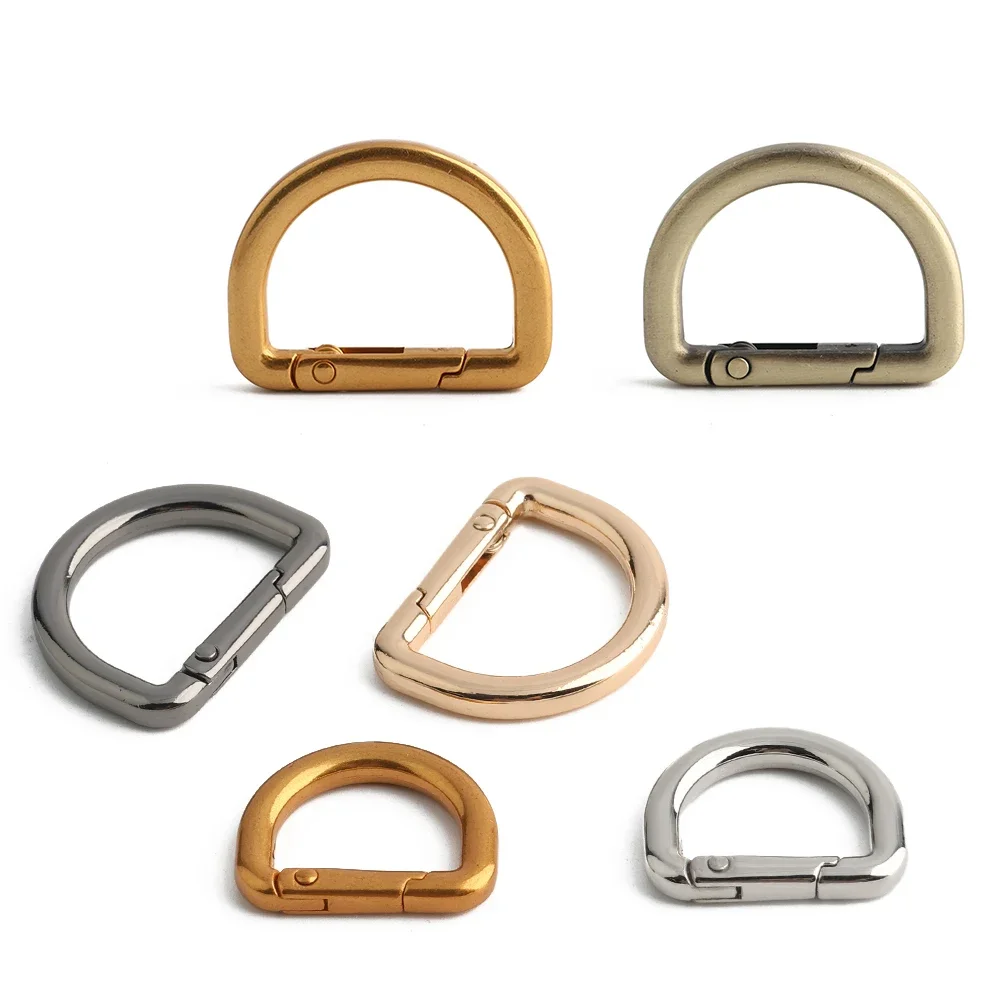 20/50/100PCS 13mm 16mm 19mm 25mm Metal Buckles Spring D Ring Keyring Clasps For Bags Shoulder Hanger Connect Hook Accessories