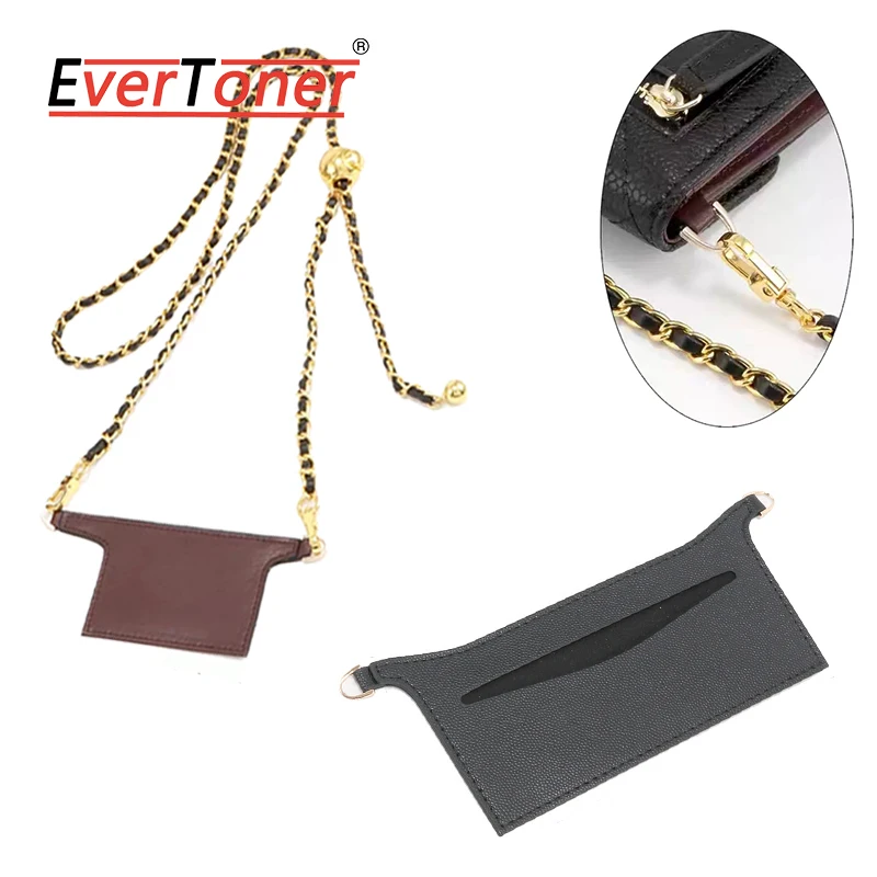 EverToner Adjustable Leather Purse Strap for C-nel Purse Bag - Detachable Chain Shoulder Strap & PVC Organizer Insert Handbags
