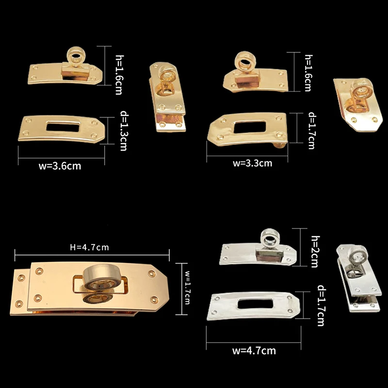 1Set Fashion Bag Lock Set Metal Buckles Clasp For Bag Strap Women Handbag Purse Twist Locks DIY Hardware Accessories