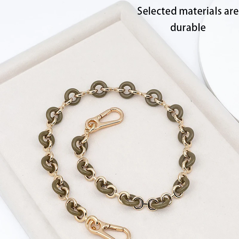 EverToner Acrylic donut metal bag shoulder strap crossbody chain Lo-we flamenco shoulder bag resin versatile decorative chain