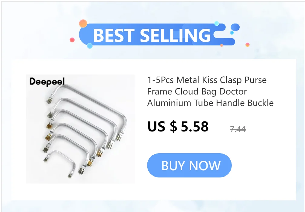 5/10Pcs Metal Purse Frame Aluminium Tube Bag Handle Clutch Kiss Lock Clasp Wallet Replacement Bracket DIY Hardware Accessories