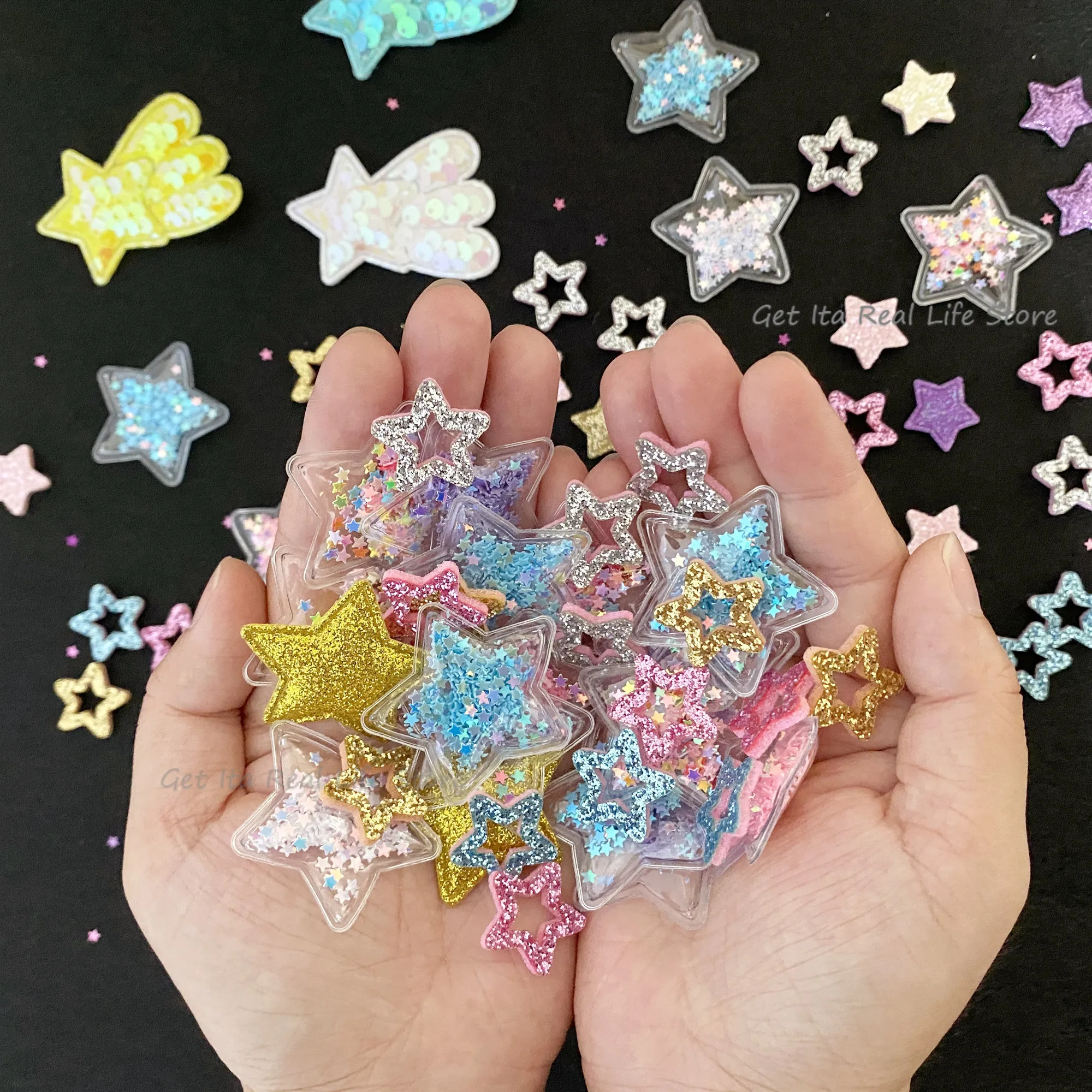Italife Pink Shining Stars Ita Bag Accessories 4 Colors Kawaii Candy Color Stars Meteor Starry for Blue Itabag Decorations H324