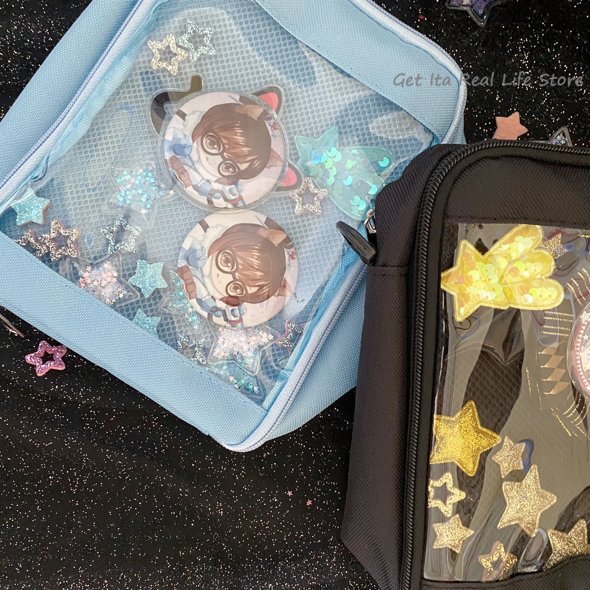 Italife Pink Shining Stars Ita Bag Accessories 4 Colors Kawaii Candy Color Stars Meteor Starry for Blue Itabag Decorations H324