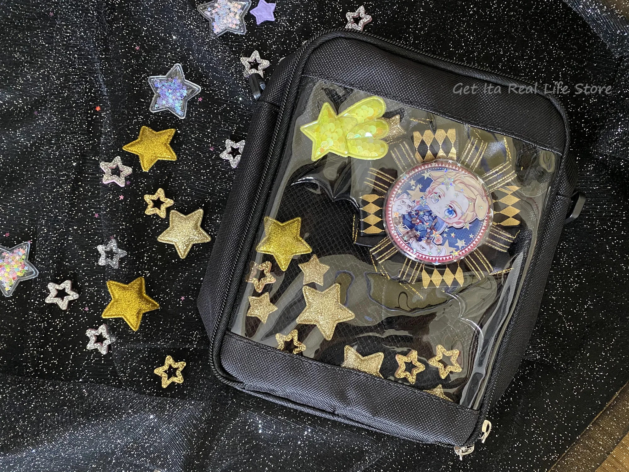 Italife Pink Shining Stars Ita Bag Accessories 4 Colors Kawaii Candy Color Stars Meteor Starry for Blue Itabag Decorations H324