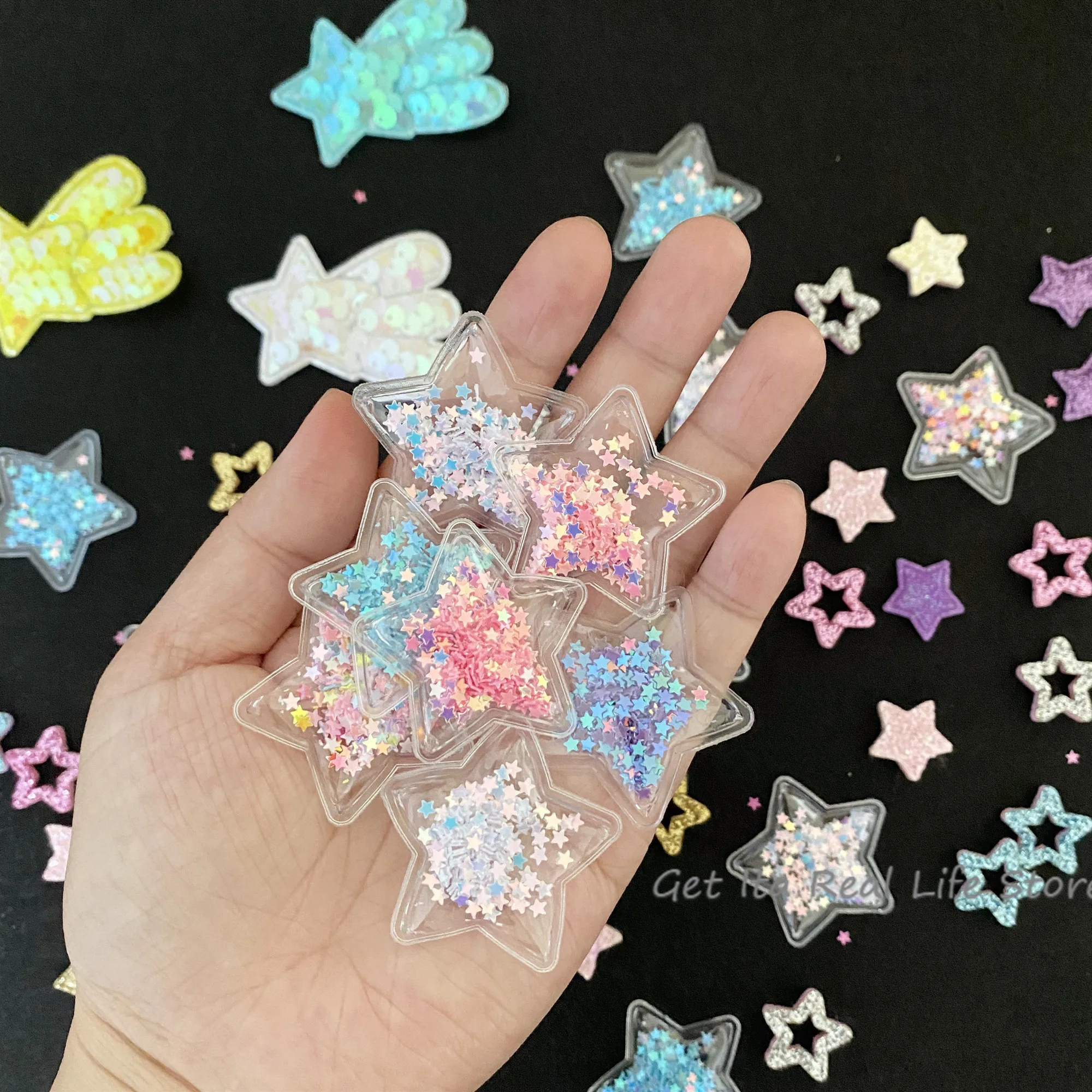 Italife Pink Shining Stars Ita Bag Accessories 4 Colors Kawaii Candy Color Stars Meteor Starry for Blue Itabag Decorations H324