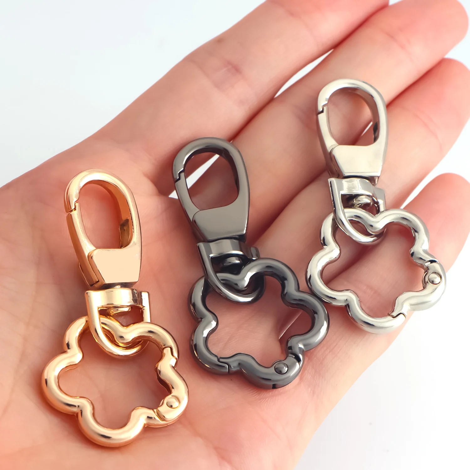 2 Pcs Flowers Charms Keychain Chain Keyring for Women Purse Bag Accessories Keychain